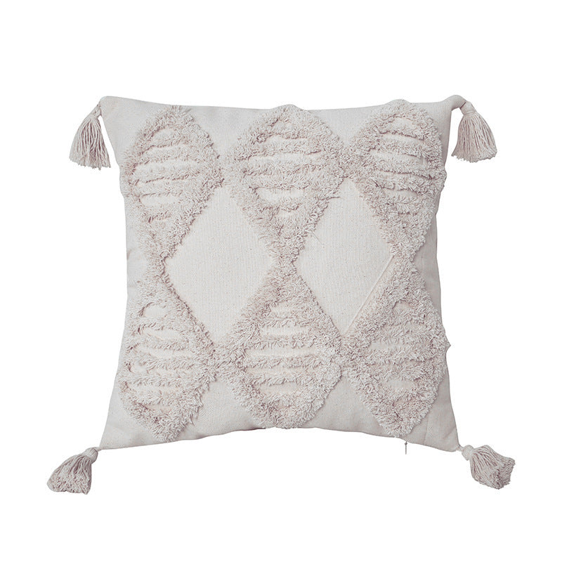 Housse de coussin à Pompons