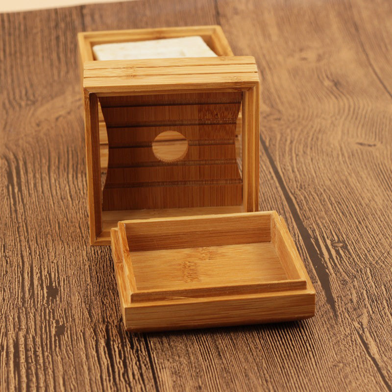 Porte-savon en bois de bambou