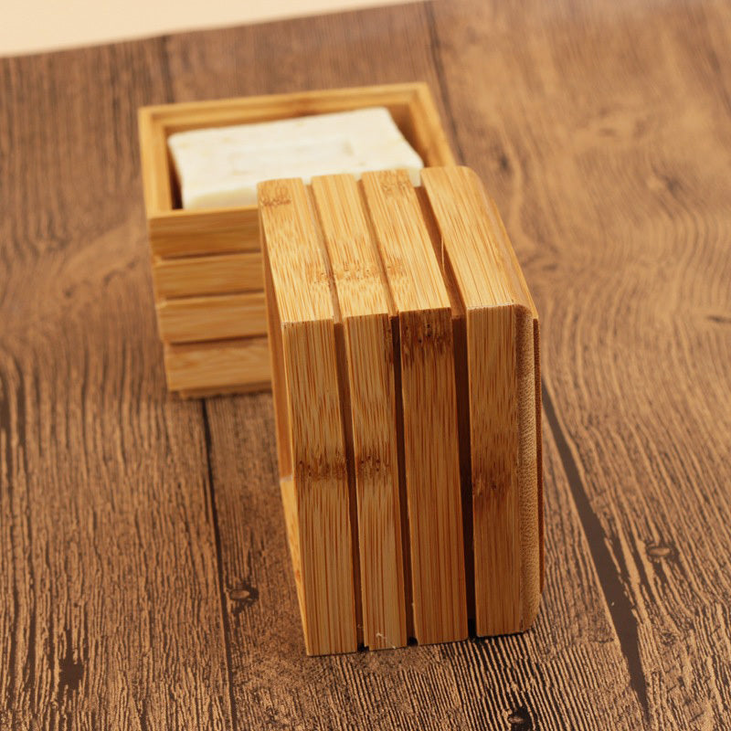 Porte-savon en bois de bambou