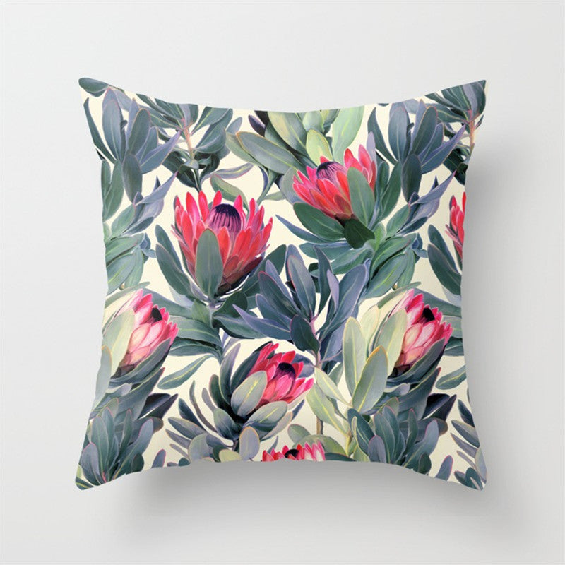 Housse de coussin tropical