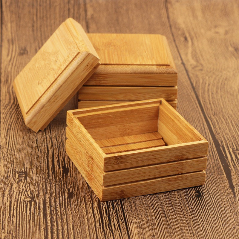Porte-savon en bois de bambou