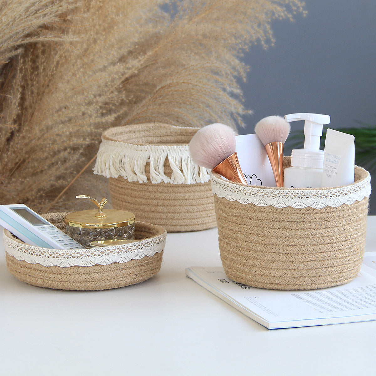 Panier de rangement en jute