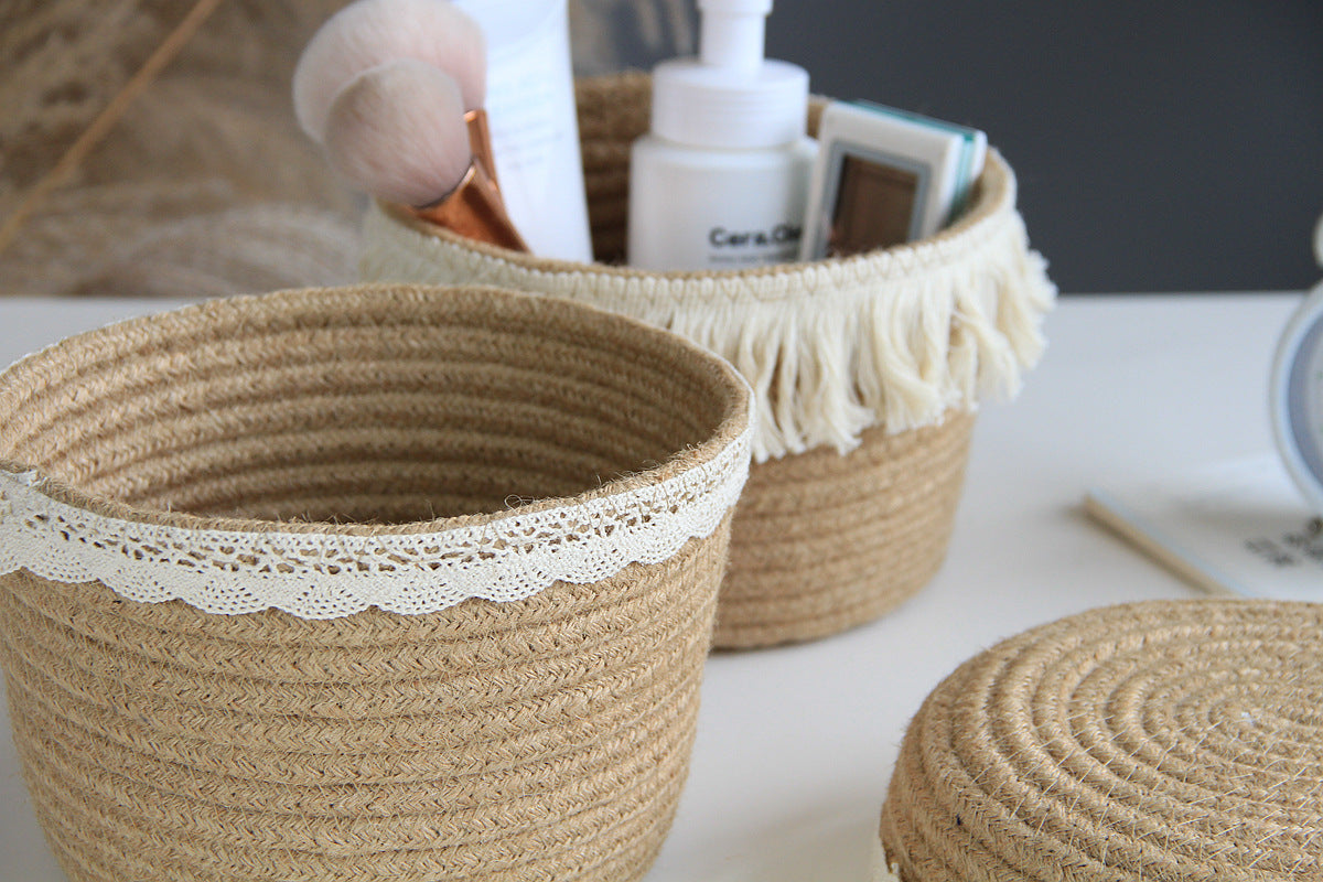 Panier de rangement en jute
