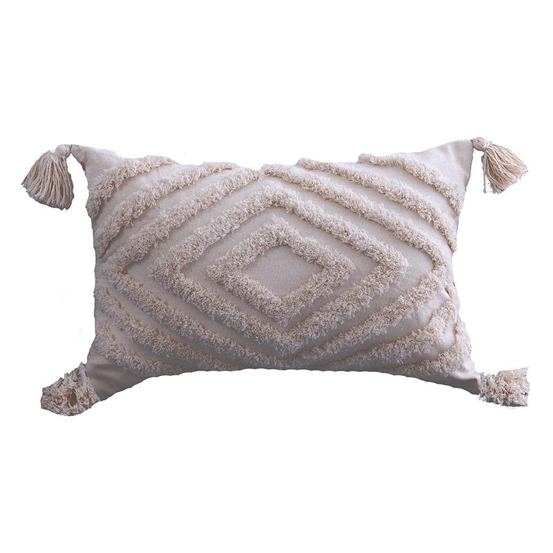 Housse de coussin à Pompons