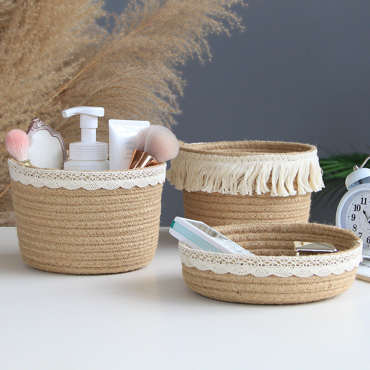 Panier de rangement en jute