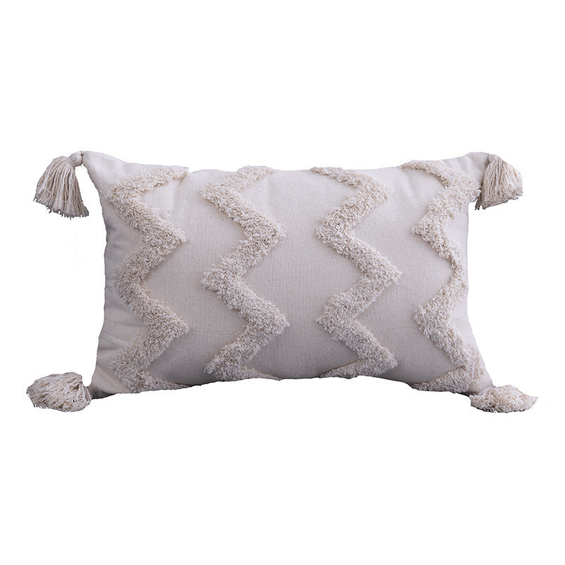 Housse de coussin à Pompons
