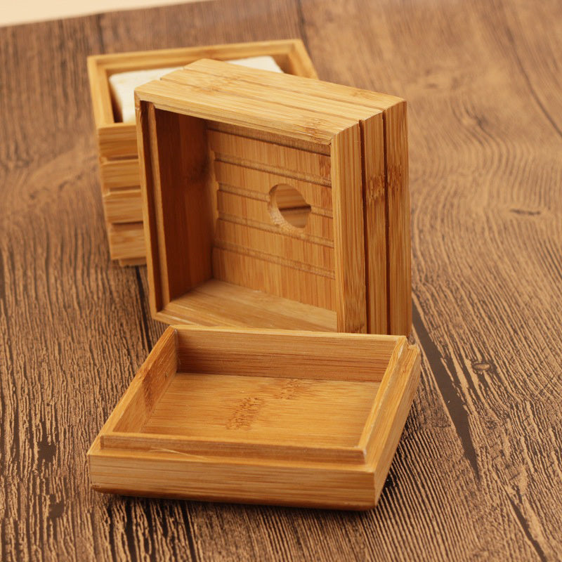 Porte-savon en bois de bambou