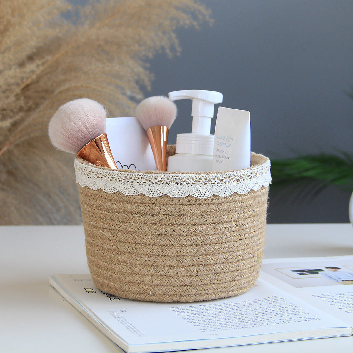 Panier de rangement en jute