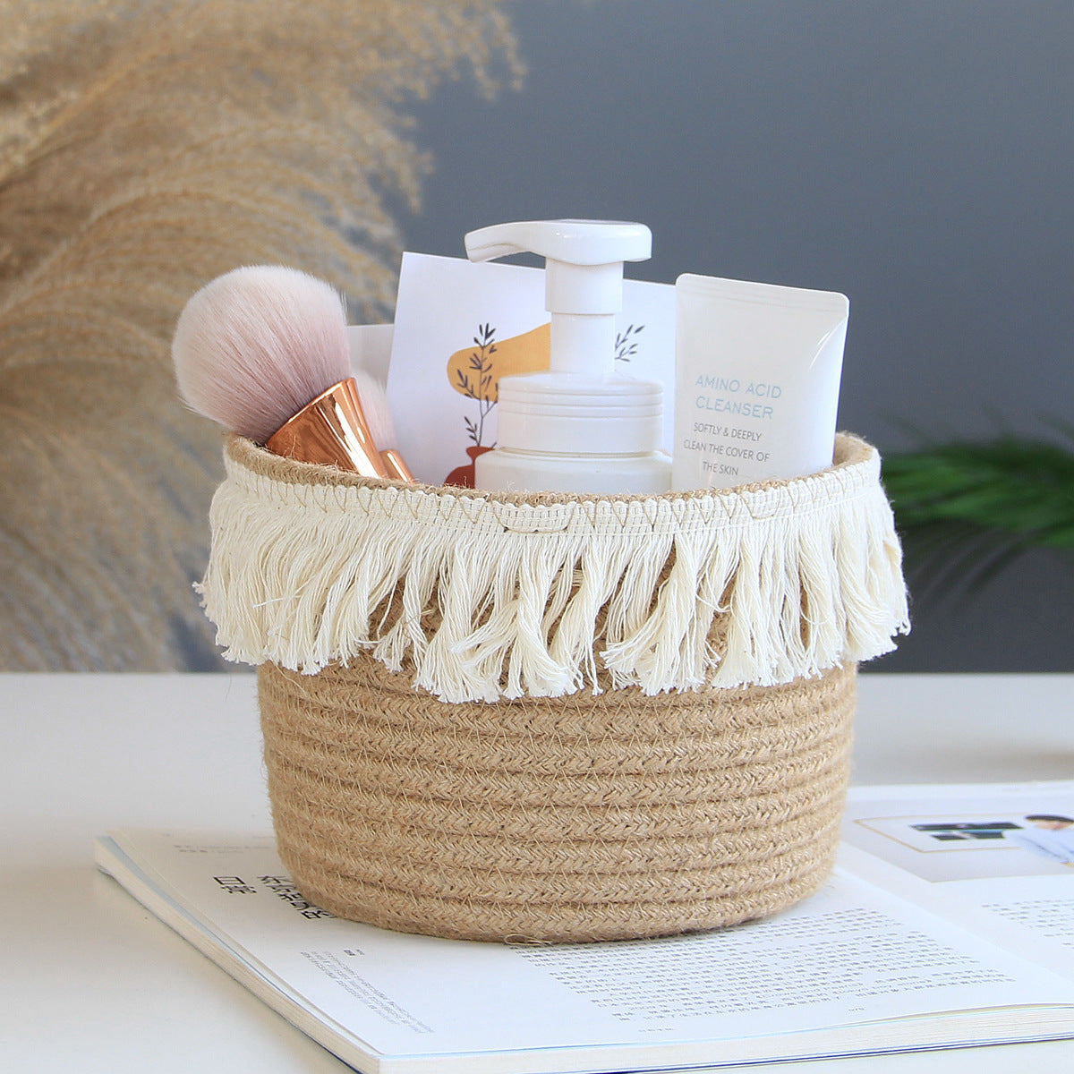 Panier de rangement en jute