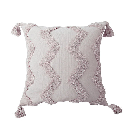 Housse de coussin à Pompons