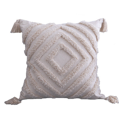 Housse de coussin à Pompons