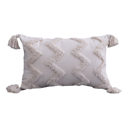 Housse de coussin à Pompons